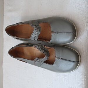 Hotter Marry Jane Shake Soft Gray Bone Shoes Size 7